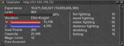 Signature for player Gladiator